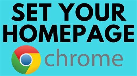 How to Set Google Chrome Homepage - Make Google Your Homepage in Chrome ...