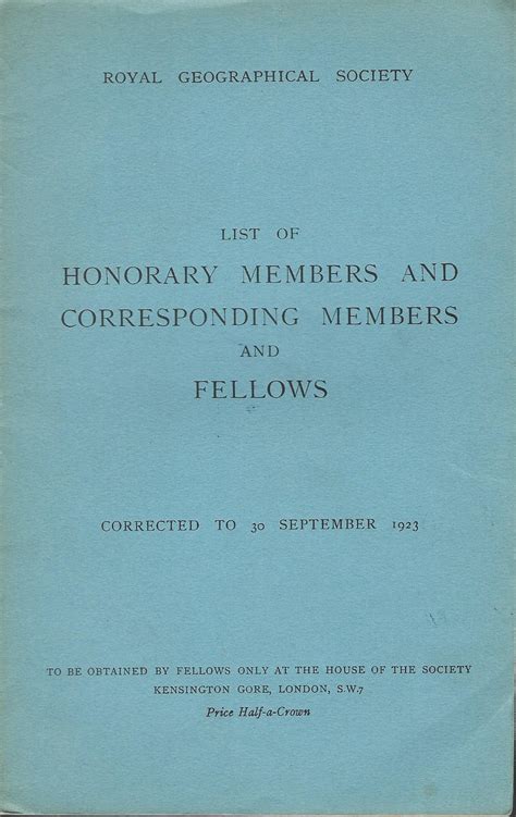 List of Honorary Members and Corresponding Members and Fellows.