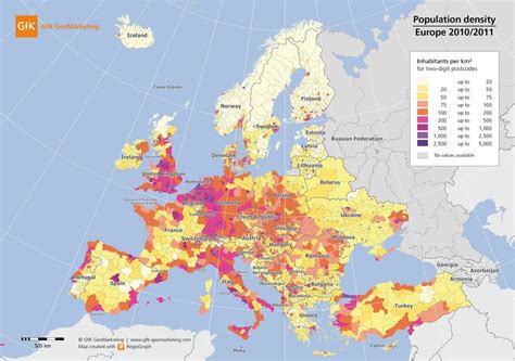 Europe population density map 2010/2011 [2480x1748] (once again, from r ...