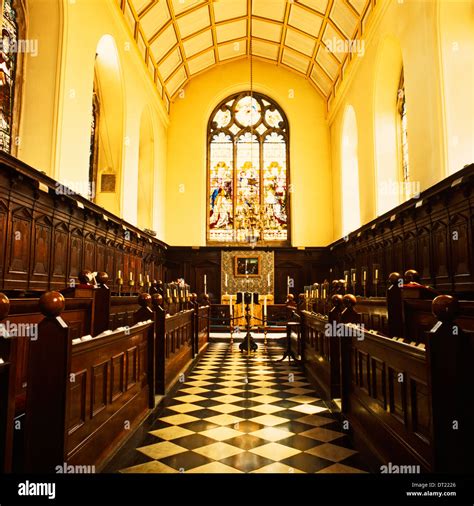 Gothic interior of Oriel Chapel and its choir stalls and altar with Stock Photo: 66428382 - Alamy