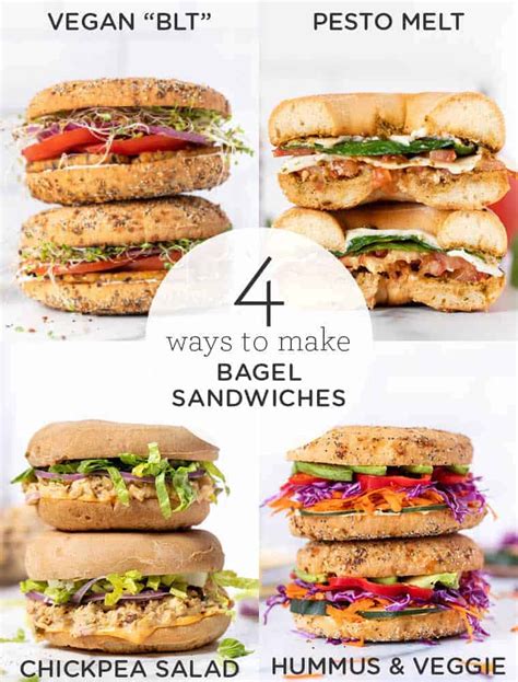 4 Healthy Bagel Sandwich Ideas {all vegan!} - Simply Quinoa