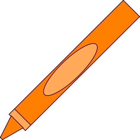 Orange crayon pencil, illustration free image download