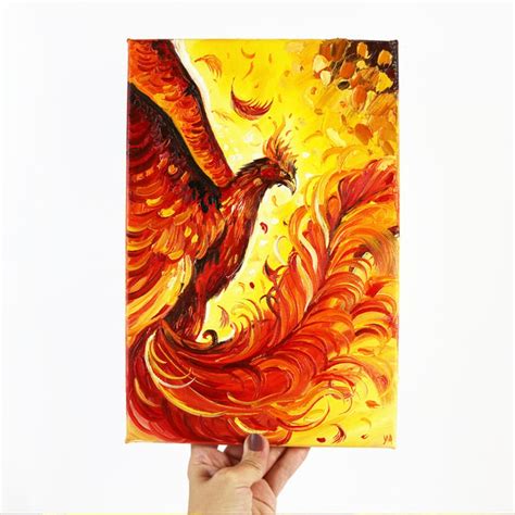 Phoenix Painting Bird Phoenix Original Art Fire Bird Texture - Inspire ...