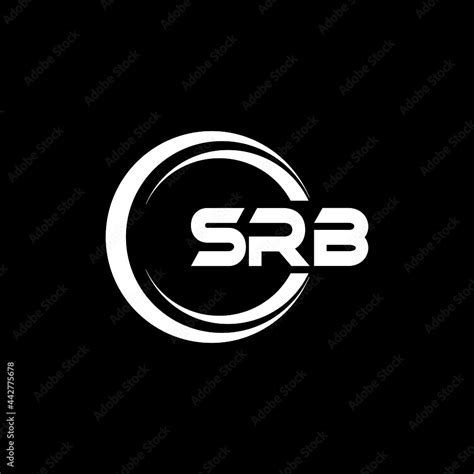 SRB letter logo design with black background in illustrator, vector ...