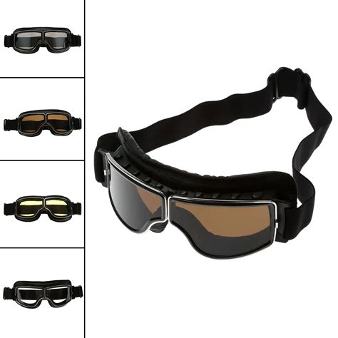 Retro Motorcycle Goggles For Harley Motocross Helmet Glasses UV ...