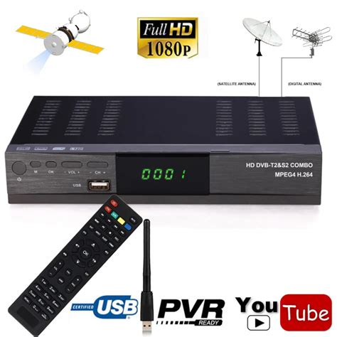 DVB S2 Satellite DVB T2 Terrestrial Combo Decoder Wifi Satellite Receiver Internet IKS Cccam ...