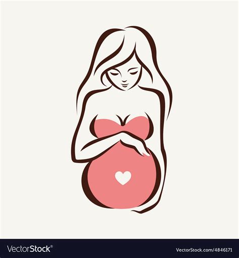 Pregnant woman symbol stylized sketch Royalty Free Vector