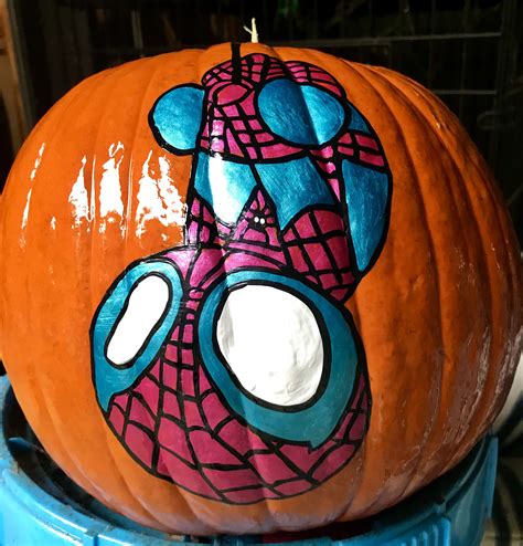 Pin on halloween carving | Painted pumpkins, Spiderman pumpkin, Disney ...