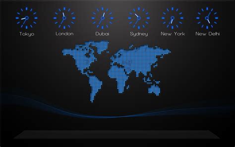 black Background, World Map, Time Zones, Digital Art, Clocks, City ...