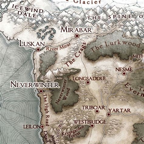 Sword Coast High Resolution Faerun Map 5e