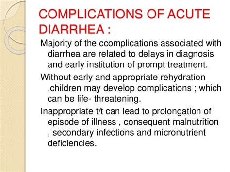 Management and complications of acute diarrhea in children