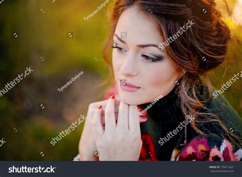 Portrait Beautiful Girl On Nature Background Stock Photo 170411627 | Shutterstock