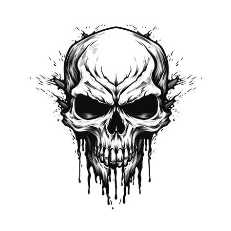 Premium AI Image | Heavy Metal Skull Tattoo Design