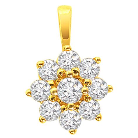 Buy Flower Shape Diamond Pendants, Luxurious Diamond Flower - Surat Diamond