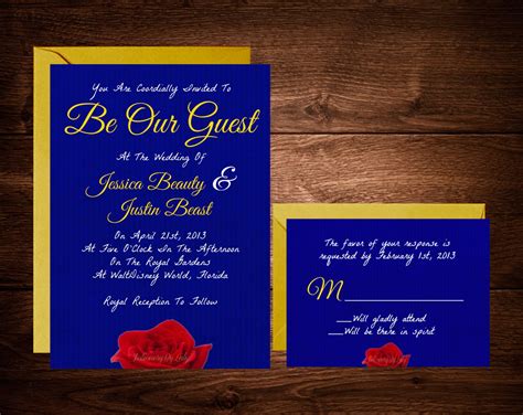 Beauty and the Beast Wedding Invitations, Fairytale Wedding Invitations ...