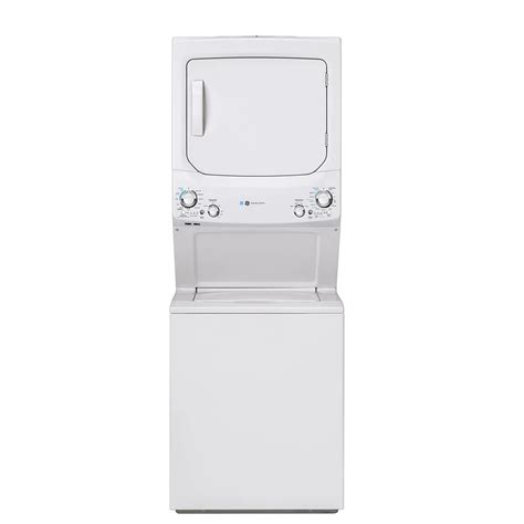 GE Unitized Apartment Size 27-inch Stacked Washer and Dryer Laundry Centre in White, | The Home ...