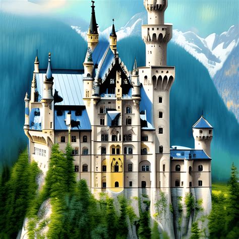 Neuschwanstein Castle Paintings · Creative Fabrica