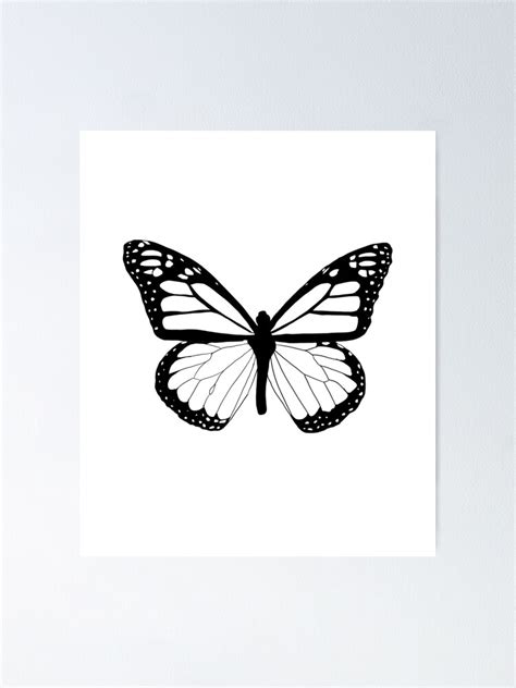 "Butterfly sketch animals art black outline drawing" Poster for Sale by printsactually | Redbubble