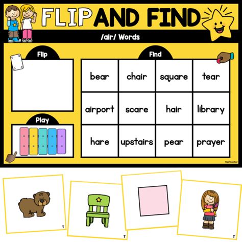 Flip & Find Words: /air/ - Top Teacher