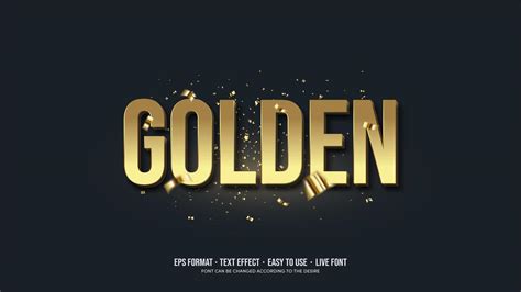 Golden Text effect with 3d writing in gold. 1222530 Vector Art at Vecteezy