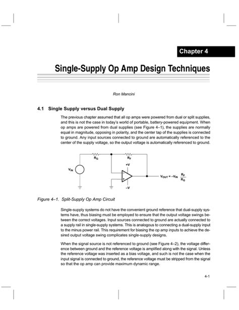 Single-Supply Op Amp Design Techniques