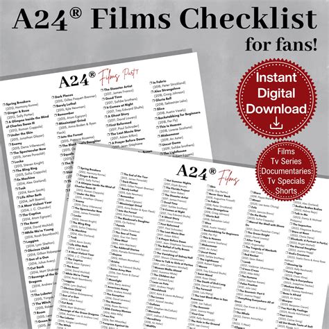 A24 Films Checklist UPDATED IN 2024, Movie Checklist, A24 Documentaries, Shorts, Videos, Tv ...