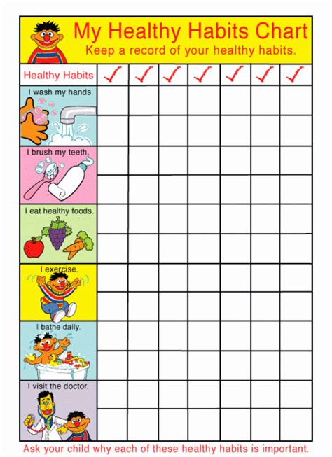 Stunning Good Habits Chart For Preschool Free Newsletter Template Microsoft Word