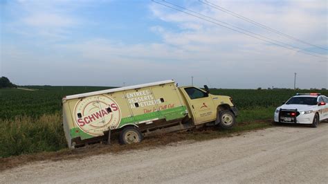 Iowa Schwan's driver charged with OWI after crashing into ditch