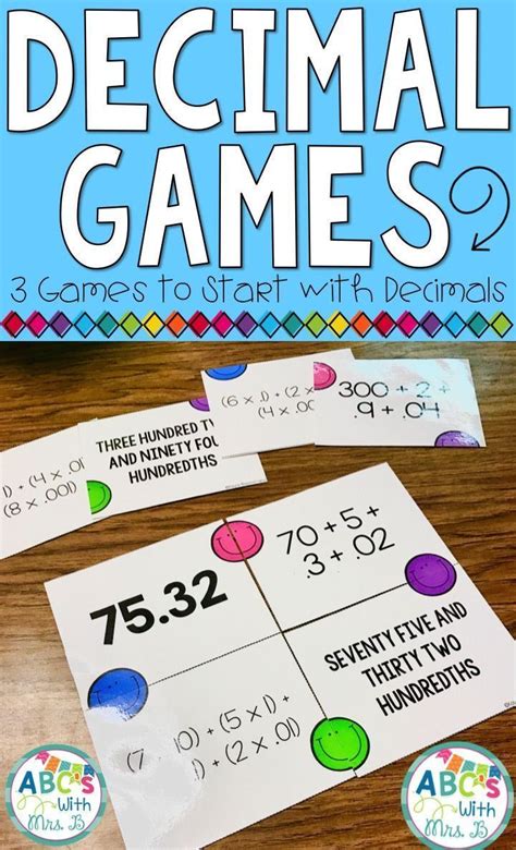 3 decimal games included to use during small math group instruction or math workshop - these ...