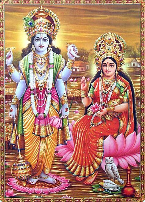 Vishnu and His Consort Lakshmi