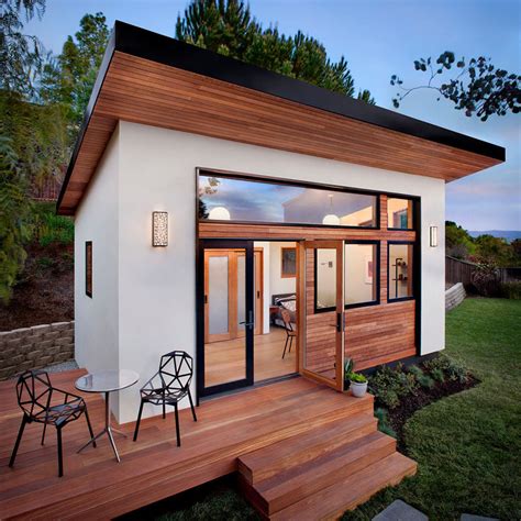 This small backyard guest house is big on ideas for compact living ...