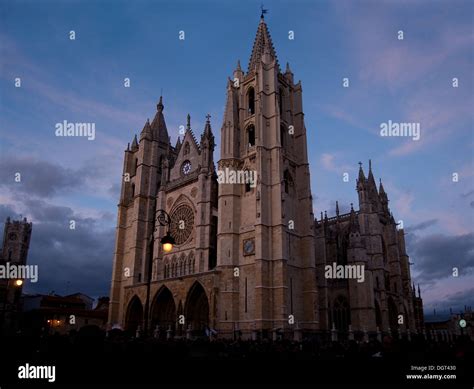 Cathedral of Leon in Spain Stock Photo - Alamy