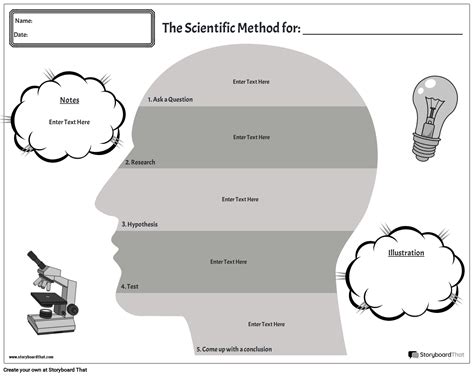 Scientific Method Landscape BW Storyboard by worksheet-templates