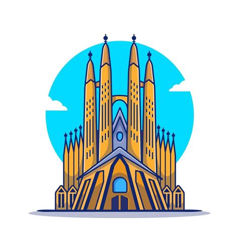 La Sagrada Familia Cartoon Vector Icon Illustration. Famous Building ...