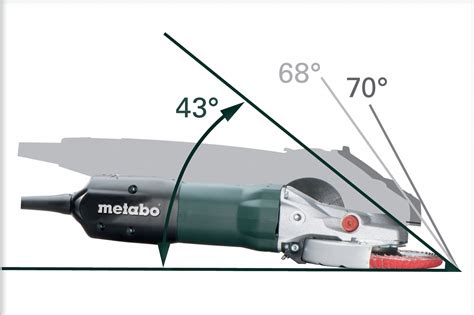 METABO Angle Grinder, 4 1/2 in, 5 in Wheel Dia., 8 Amps, 120V AC, 10,000 RPM No Load RPM, Paddle ...