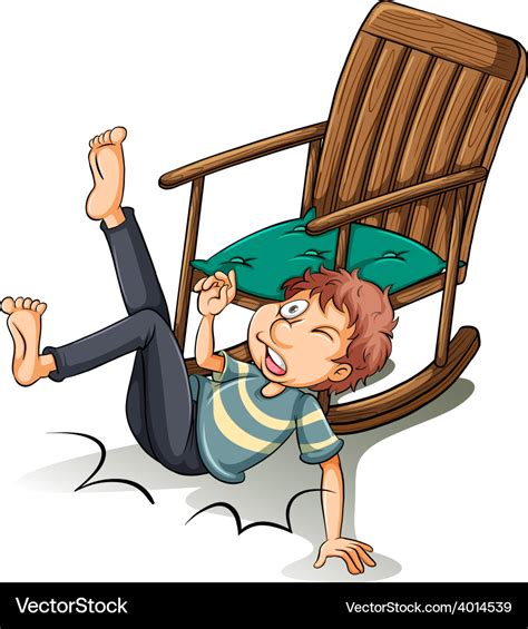 A man who fell off from chair Royalty Free Vector Image