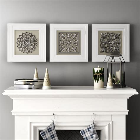 One Allium Way® Elegant Styled Gray Metal Wall Art Set & Reviews | Wayfair