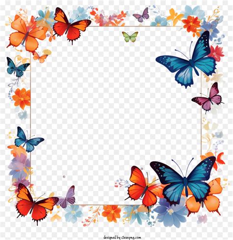 Flower And Butterfly Border Clip Art