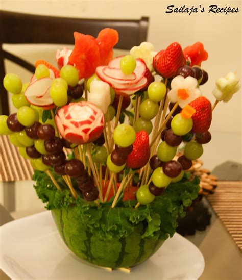 Sailaja's Recipes: DIY- Fruit Bouquet -Edible Arrangements