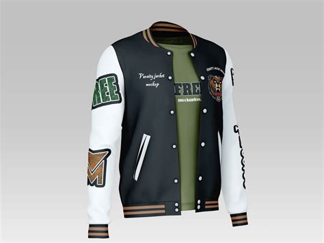 deine Bisher Magnet varsity jacket mockup free Stereotyp Müsli aktivieren