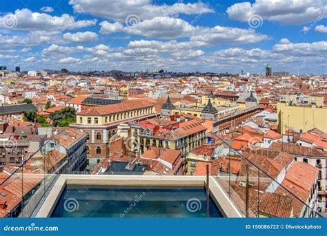 Rooftop View of Madrid Downtown in a Sunny Day Stock Photo - Image of ...