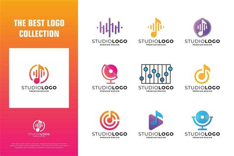 Set of creative music logo design inspiration. 36162626 Vector Art at ...