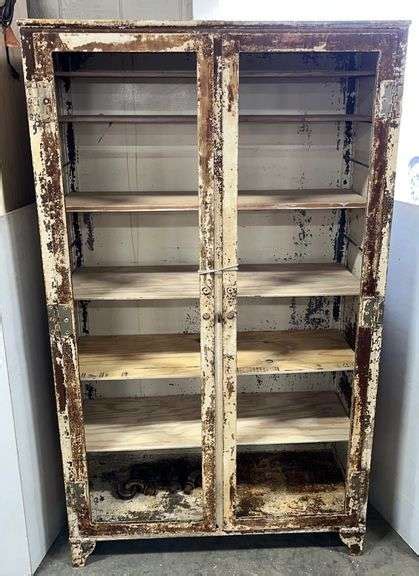 Very old hospital/doctors office medical cabinet, circa 1890s, 40"W x 18"D x 70"H, very heavy ...