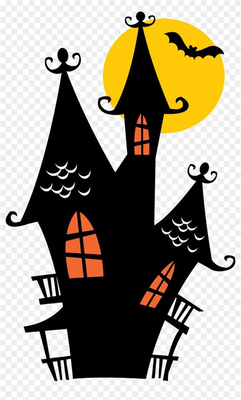 Halloween 4 - Haunted House Silhouette, HD Png Download - 963x1548(#589484) - PngFind