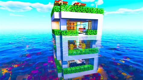 Minecraft: Underwater Modern House | How to build a Water Modern House ...