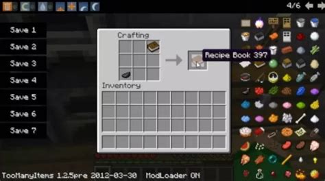 Recipe Book Mod for Minecraft 1.6.2 | MinecraftSix