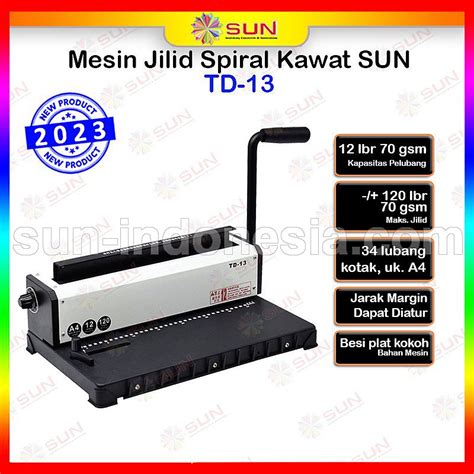 Mesin ( Machine ) » Jilid Buku » Jilid Spiral » Mesin Jilid Spiral Kawat A4 TD-13 • SUN ...