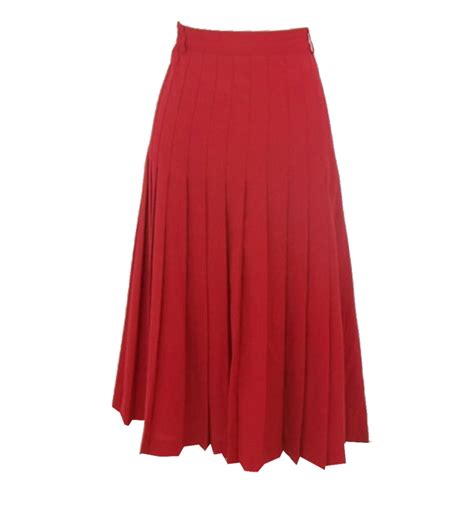 Red Linen pleated skirt – Elizabeth's Custom Skirts