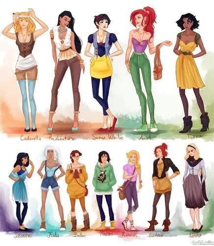 modern disney princess outfits, is it just me or does Ariel look like a hooker? Hipster Disney ...