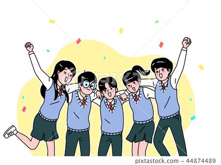 School life cartoon. Teenagers, middle and high... - Stock Illustration [44874489] - PIXTA